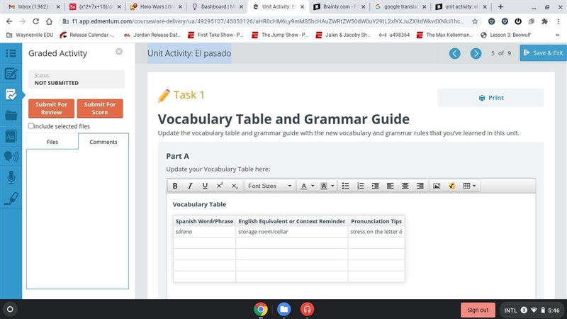 Unit Activity: El pasado-example-1