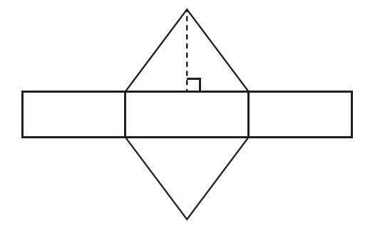 He net of a triangular prism is shown. Use the ruler provided to measure the dimensions-example-1