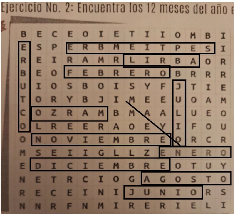 Hello can someone please help me with this spanish worksheet I need 12 spanish words-example-1