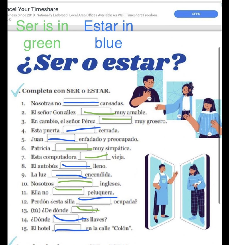 Ser o estar live worksheet answers please-example-1