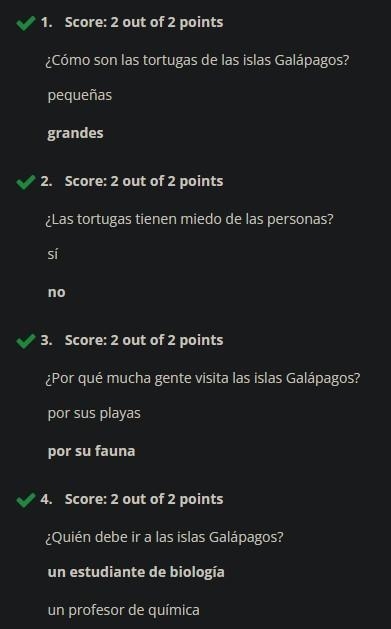 1. ¿Cómo son las tortugas de las islas Galápagos? 2. ¿Las tortugas tienen miedo de-example-1