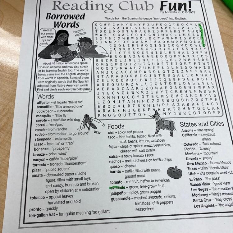 Need help with reading club fun word search-example-1