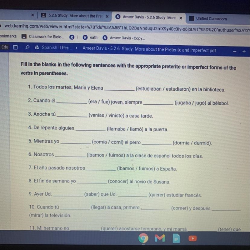 12. Generalmente nosotros __ (hablar) con Mario 13. Estate semana la profesora nos-example-1