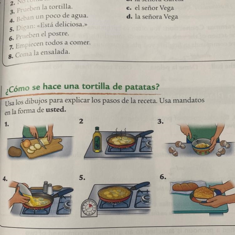 I need the answers to “como se hace una tortilla de patatas?”-example-1