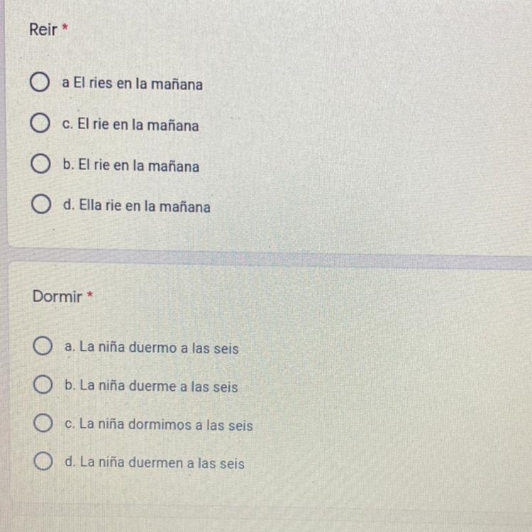 Im terrible at spanish can u guys please help me its just two questions-example-1