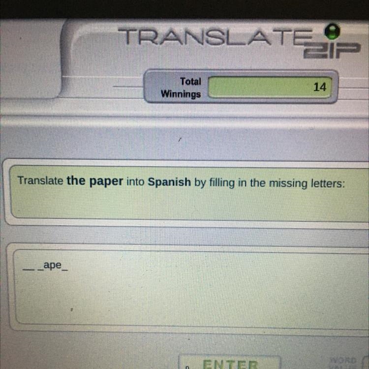 Translate the paper into Spanish by filling in the missing letters:-example-1