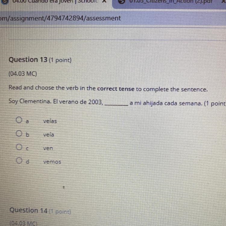 Read and choose the verb in the correct tense to complete sentence-example-1