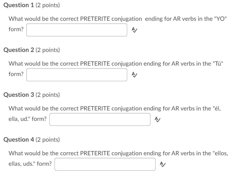 I need help with Preterite ar verbs-example-1