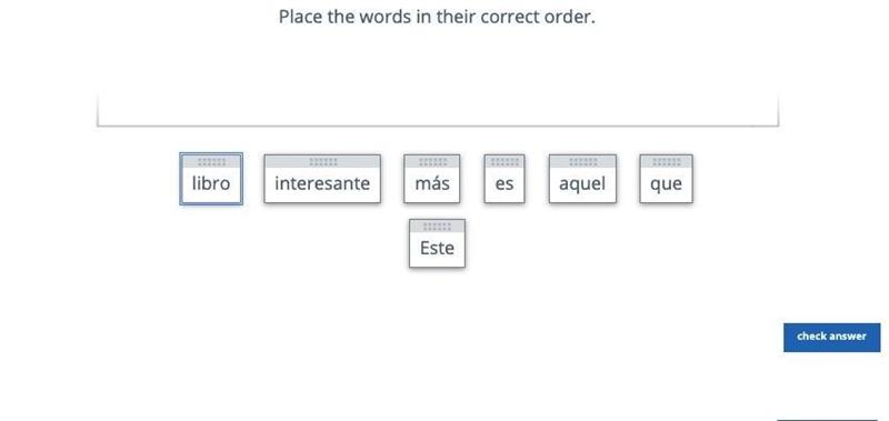 Place the words in their correct order.-example-1