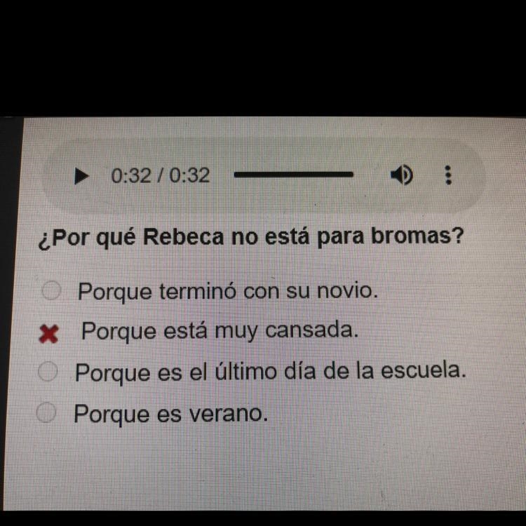 Please help! This is the text they gave me: Por fin llegó el último día del escuela-example-1