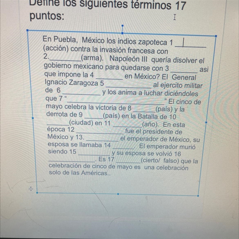 En Puebla, México los indios zapoteca 1 (acción) contra la invasión francesa con 2. (arma-example-1