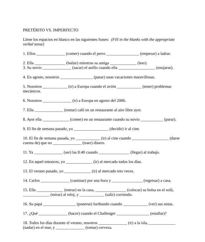 PRETÉRITO VS. IMPERFECTO – EJERCICIO 1 Does anyone know how to do this??? I rlly need-example-1