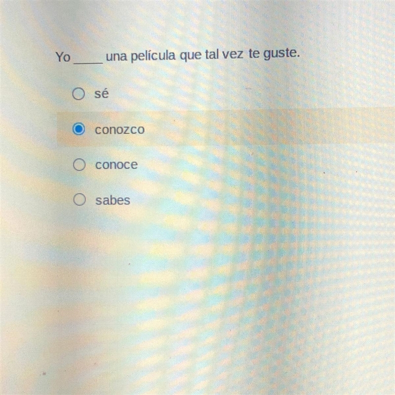 Options Se Conozco Conoce Sabes-example-1