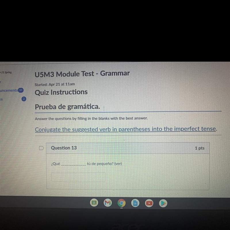 ¿Qué __________ tú de pequeño? (ver)-example-1