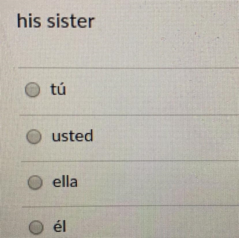 HELP!!! choose the spanish subject pronoun that would replace the given subject-example-1