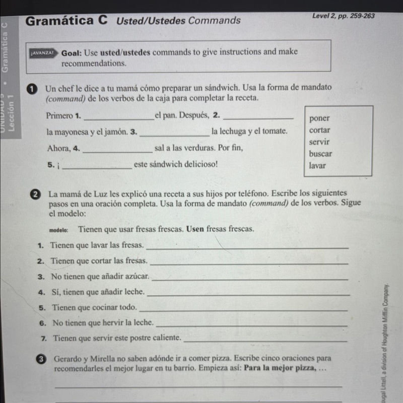 NEED HELP !! gramatica C usted / ustedes commands-example-1