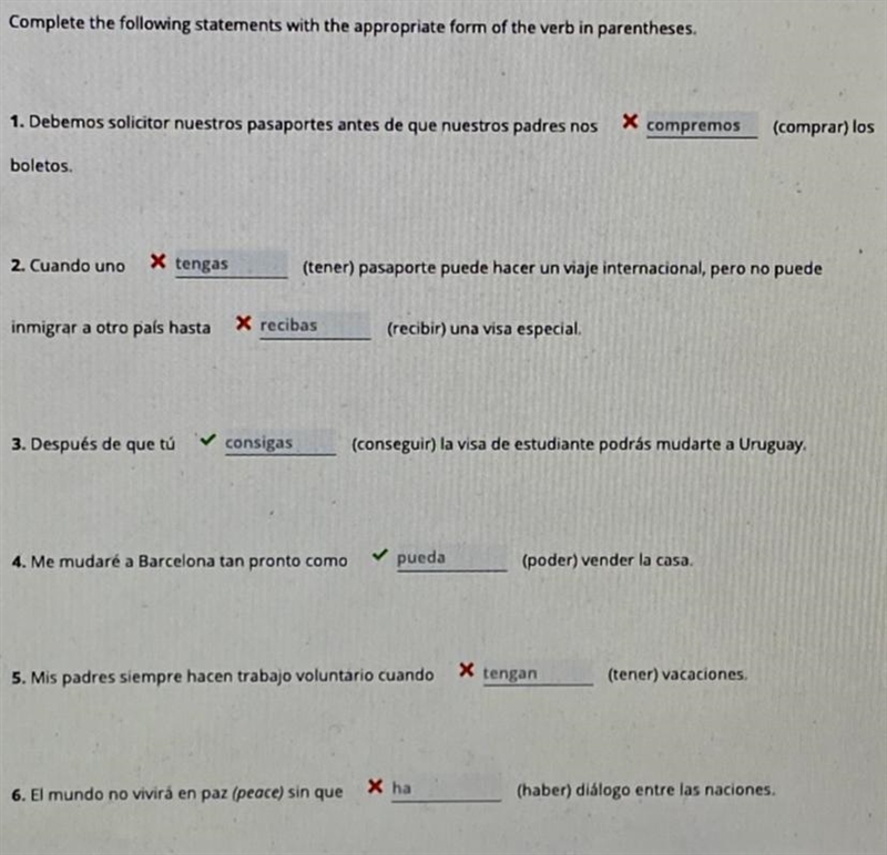 PLEASE HELP!!!! SPANISH SUBJUNCTIVE WITH ADJECTIVE CLAUSES. (spanish 3, college)-example-1