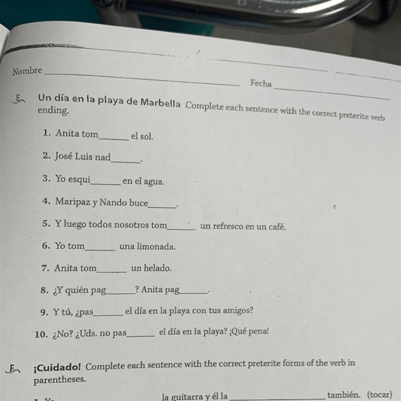 Can a spanish speaking person please give me the answers-example-1