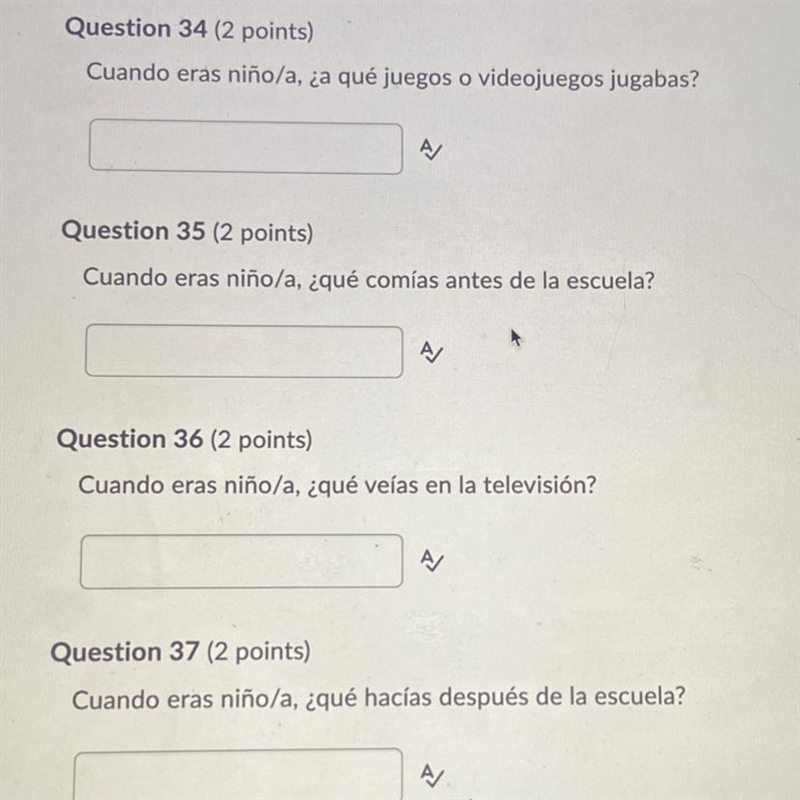 Answer each question with a complete sentence in Spanish using the imperfect tense-example-1