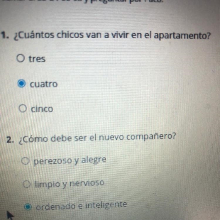 1. ¿Cuántos chicos van a vivir en el apartamento?-example-1