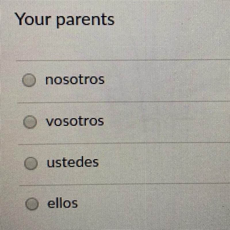 HELP!!!! choose the spanish subject pronoun that would replace the given subject-example-1