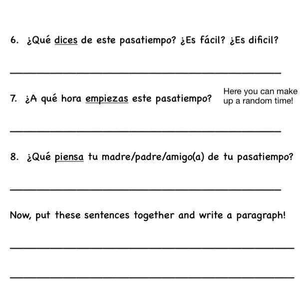 Spanish 1 questions (you only have to do 6-8) please help, just fill in with general-example-1