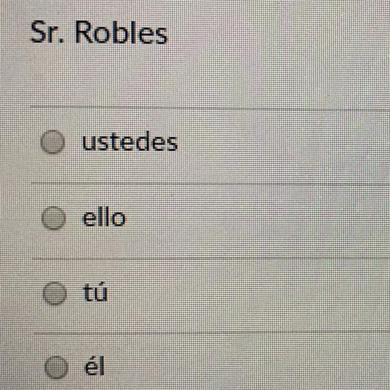 HELPPPP!!!!! choose the spanish subject pronoun that would replace the given subject-example-1