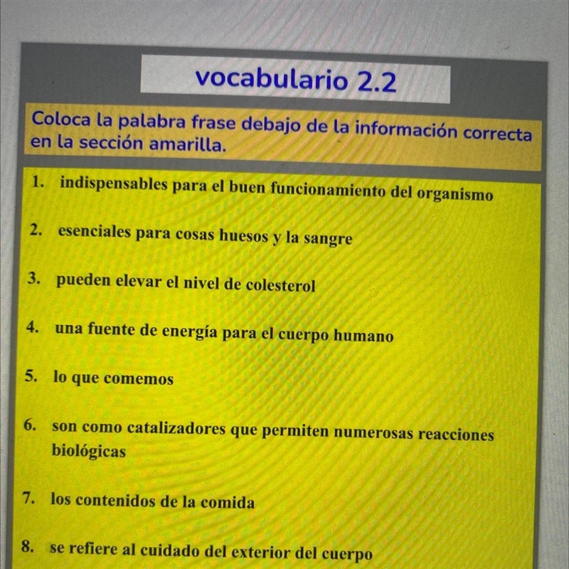 Spanish Vocabulary for sophomore-example-1