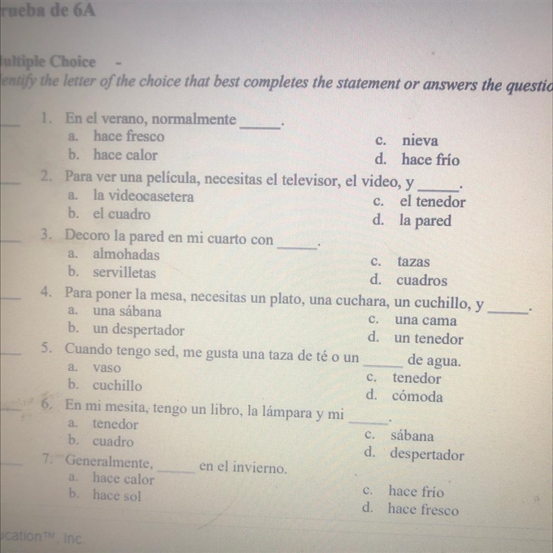 For those fluent in Spanish, please help me answer these questions-example-1