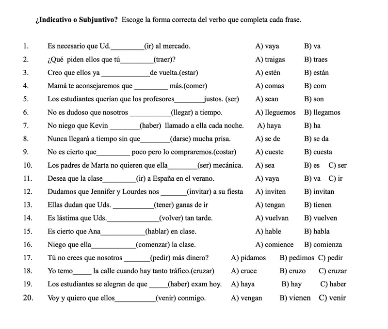 Subjunctive VS Indicative-example-1