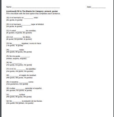 I'm trying to learn spanish Myself, I have a worksheet here with an answer key. I-example-3