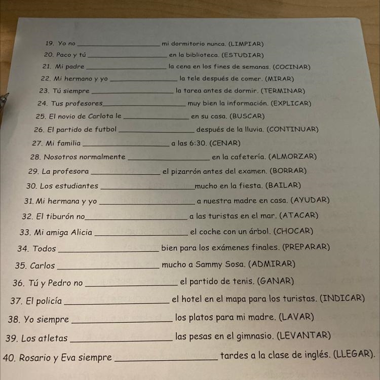 Help with spanish verbs 2-example-1