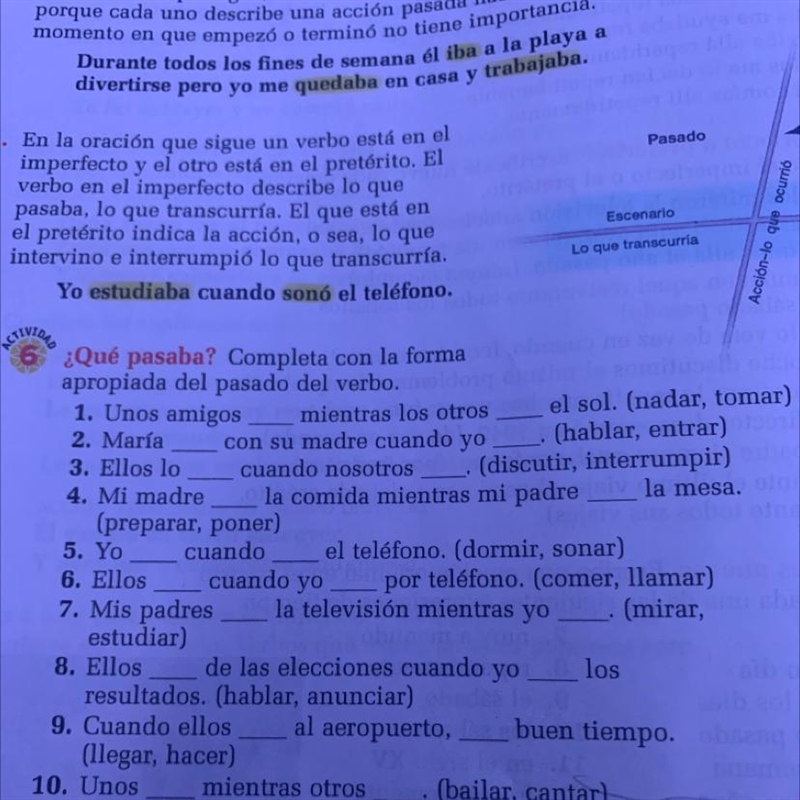 Completa con la forma apropiada del pasado del verbo. Numbers 1-10-example-1