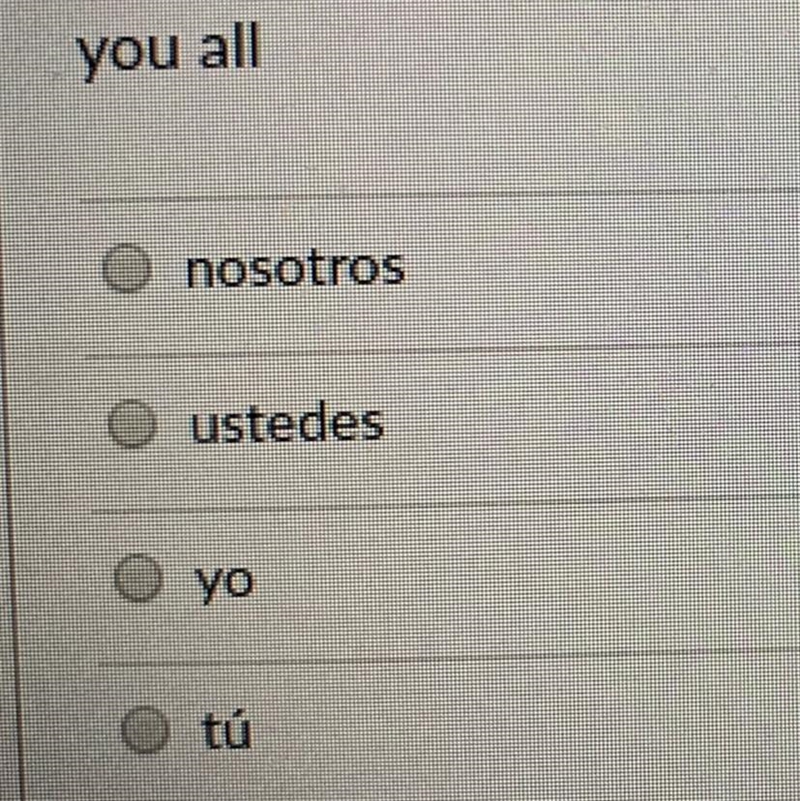 HELP!!!! choose the spanish subject pronoun that would replace the given subject-example-1