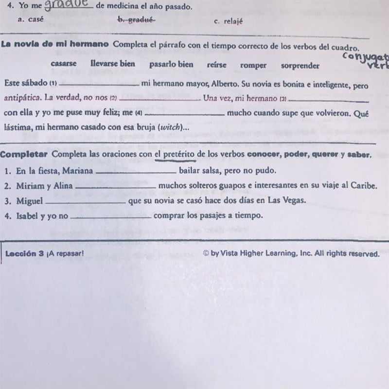 HELP WITH SPANISH PLEASE. only real answers, need help now! Conjugate verbs-example-1