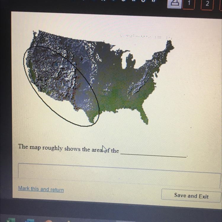 The map roughly shows the area of the-example-1