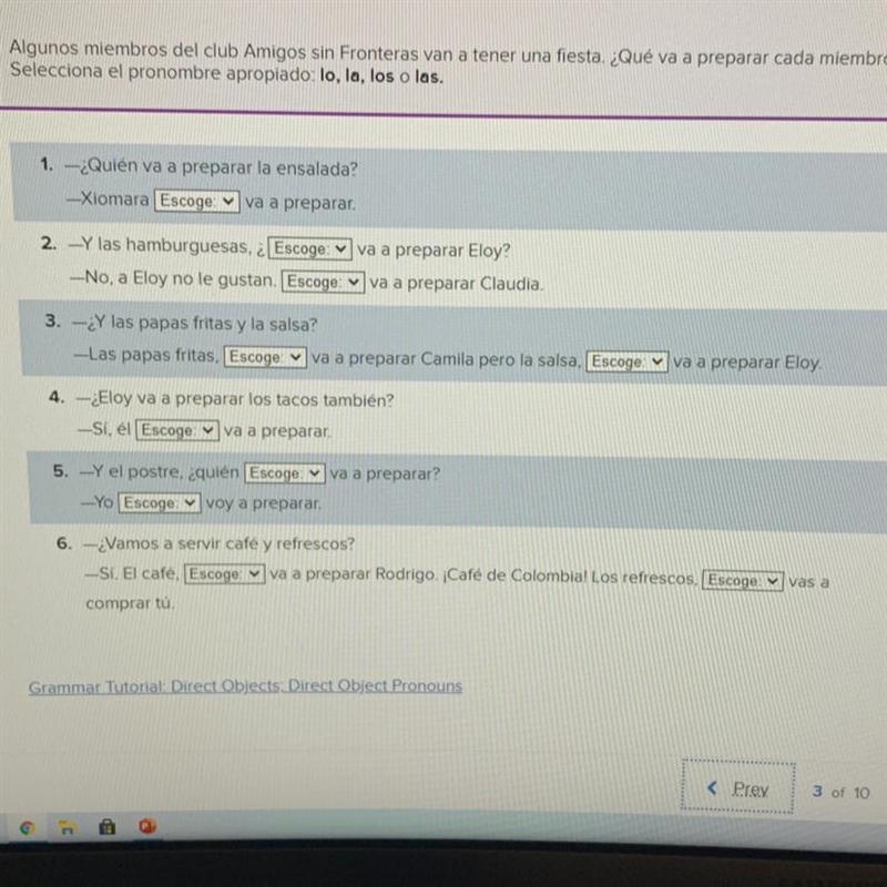 For each blank option space the options given are Lo La Los Las-example-1