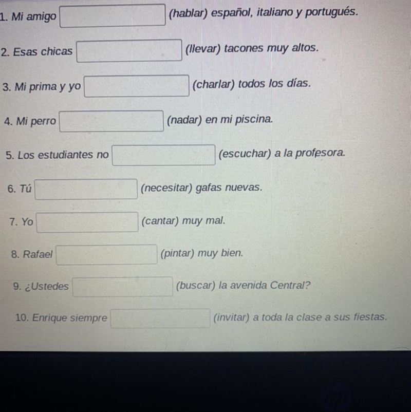 Fill in the blanks using the correct form of the verb in parentheses-example-1