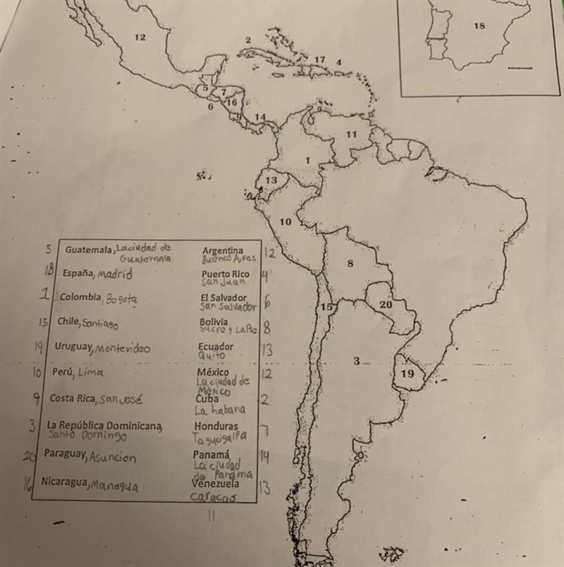 Matching numbers to North American countries? Can someone assist me, did i do it wrong-example-1