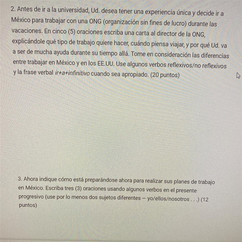 1. Está llenando una solicitud para entrar a la universidad y tiene que contestar-example-1