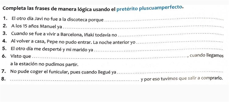 Hey could someone pls do this spanish exercise, you'd be of great help. thank u so-example-1