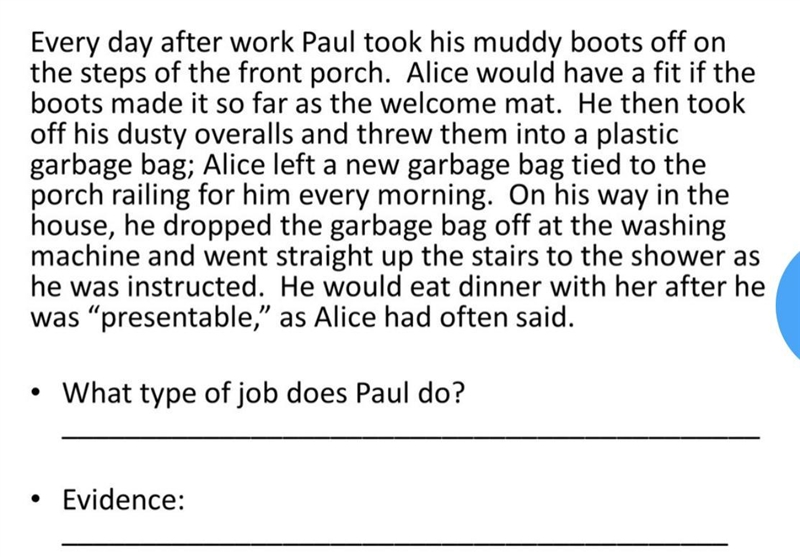 Todos los días, después del trabajo, Paul se quitaba las botas embarradas en los escalones-example-1