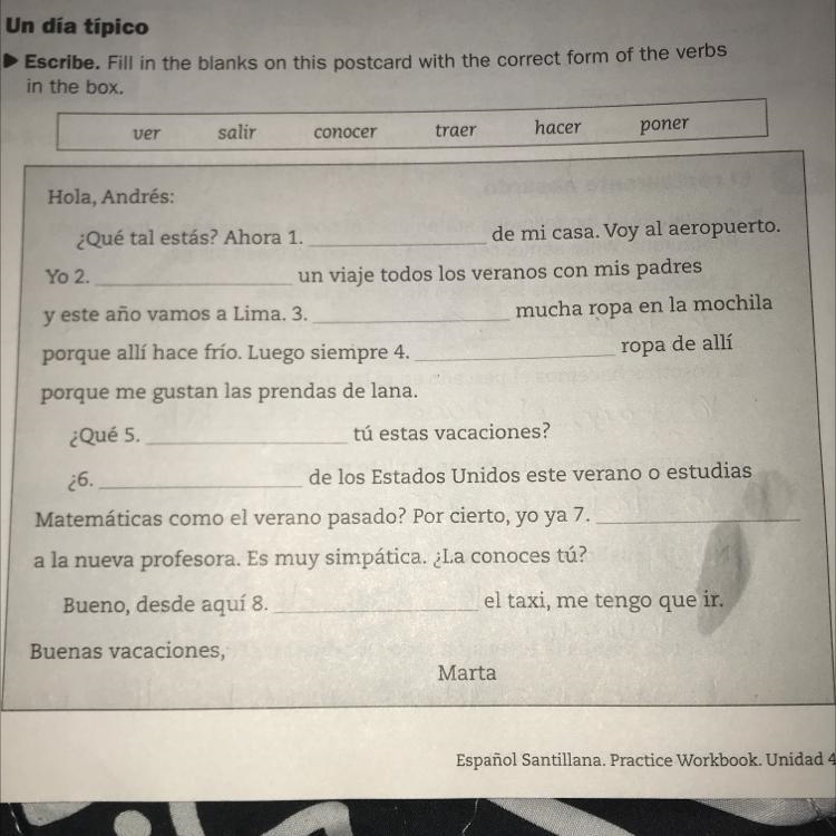 Fill in the blanks with the correct form of the verbs in the box. Pls I really need-example-1