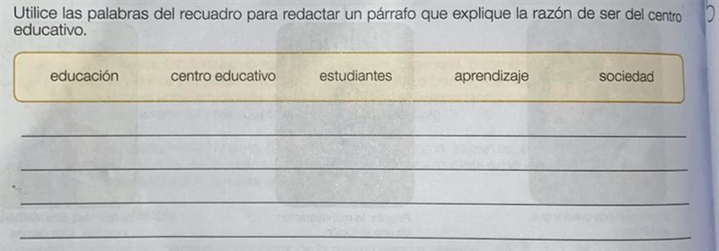 Utilice las palabras del recuadro para redactar un párrafo-example-1