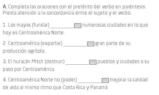 A. Completa las oraciones con el pretérito del verbo en paréntesis. Presta atenci-example-1