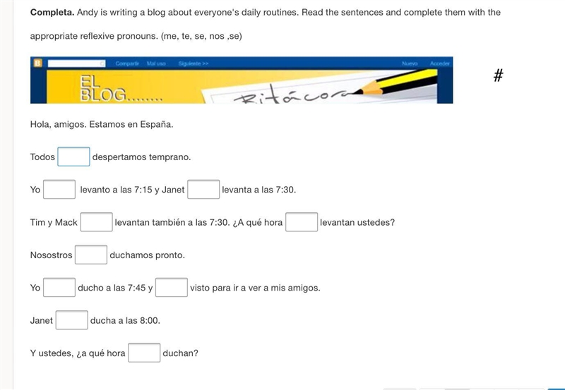 Spanish home work help 15 points Pls put it in order The first one is the one with-example-2