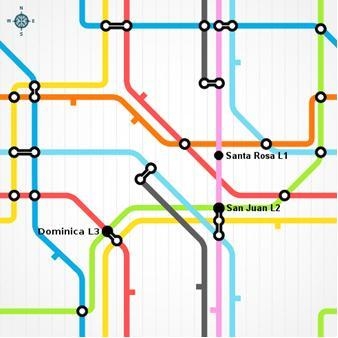 This is a map of the Santiago subway. Write a paragraph giving directions to a friend-example-1