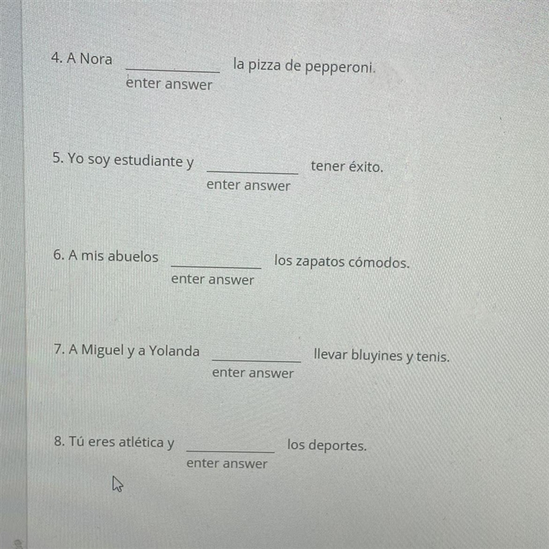 Rodolfo is talking about his family and himself. Complete his statements logically-example-1