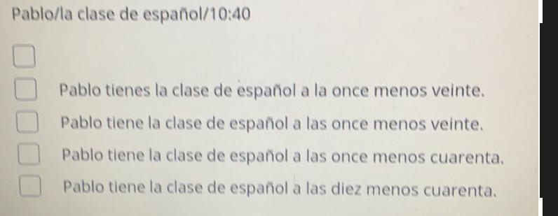 Choose the sentence that is grammatical correct written with the verb tener and correct-example-1