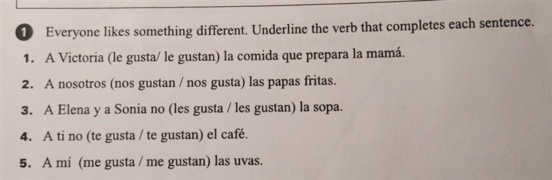 Spanish 2 homework. Ask questions and talk about which foods you like and don't like-example-1